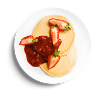 Банановые панкейки с клубникой