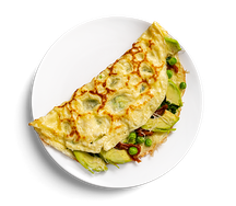 Омлет со шпинатом и авокадо