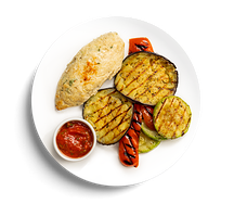 Кебаб из индейки с овощами гриль