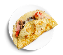 Омлет с грибами и ветчиной