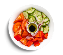 Овощной салат с красным луком и бальзамическим уксусом