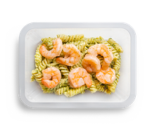 Паста с креветками и соусом песто