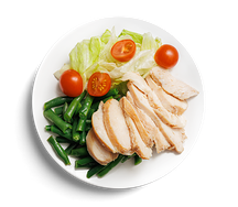 Куриная грудка с фасолью и салатом