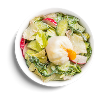 Весенний салат с яйцом пашот