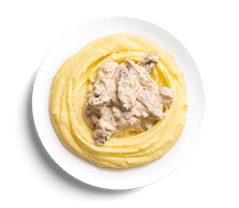 Бефстроганов с картофельным пюре