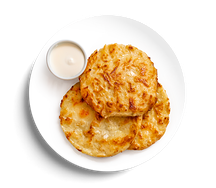 Три драника со сметаной