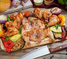 Ассорти куриное с овощами на мангале