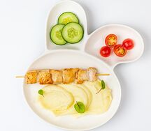 Картофельное пюре с шашлычком