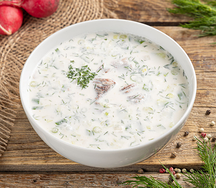 Окрошка с говядиной на мацони