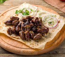 Шашлык из куриных сердечек