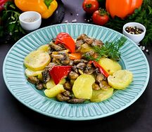 Картофель с шампиньонами