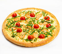 Пицца с лососем и соусом песто 40 см