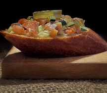 Брускетта с красной рыбой М