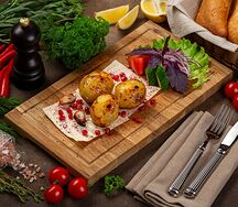 Картофель с курдюком на мангале