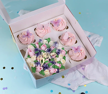 Бенто-торт и капкейки Букет тюльпанов