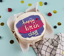 Бенто-торт Happy birthday Сиреневый