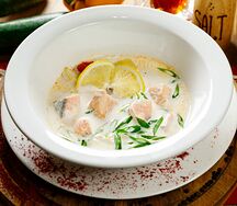 Уха по-фински на сливках