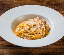 Карбонара с копчёной курицей 