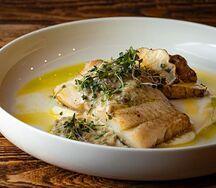 Филе палтуса с артишоками 