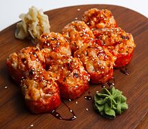 Запечённый ролл с креветкой