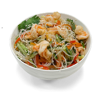 Салат с фунчозой и креветками