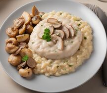 Ризотто с куриным филе и грибами