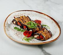 Рулетики из баклажанов с сыром фета