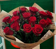 Букет из 15 бордовых роз