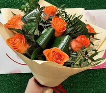 Букет экспресс из оранжевых роз