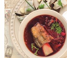 Борщ на телячьем ребре