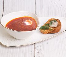 Борщ с намазкой из сала