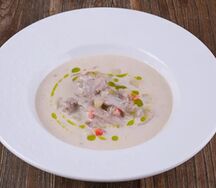 Сливочный суп с разварной уткой