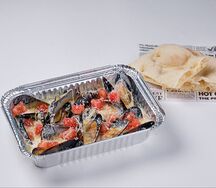 Мидии Томаты-пармезан