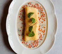 Омлет с мортаделлой и шпинатом