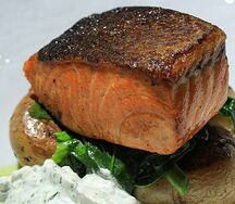 Мурманский лосось на гриле