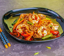 Соба с креветками и соусом Терияки