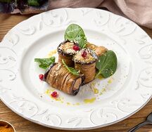 Рулетики из баклажанов с орехами