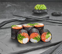 Сашими ролл с лососем и креветкой