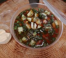 Окрошка мясная на квасе