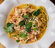 Спагетти с крабом