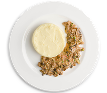 Бефстроганов из говядины в сливках с картофельным пюре