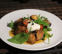 Салат с хрустящими баклажанами