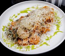 Тальятелле с креветками в соусе биск