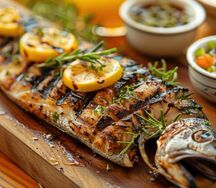 Сибас на мангале 