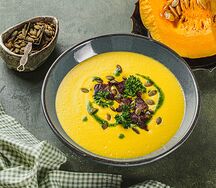 Тыквенный крем-суп с бараниной