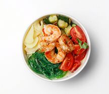 Поке с тигровыми креветками и битыми огурцами