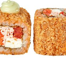 Татами жареный с лососем и крабом