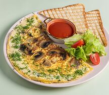 Омлет с шампиньонами и сыром