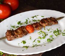 Шашлык телятины с курдюком