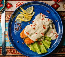 Семга под сливочным соусом